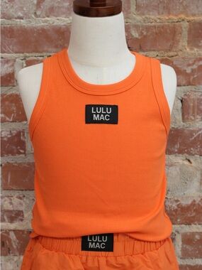 Lulu Mac Youth 1000 Orange Solid Tank Top